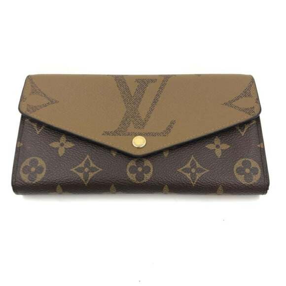 LOUIS VUITTON Monogram Giant Reverse Portefeuille Sarah M80726 with IC chip r...